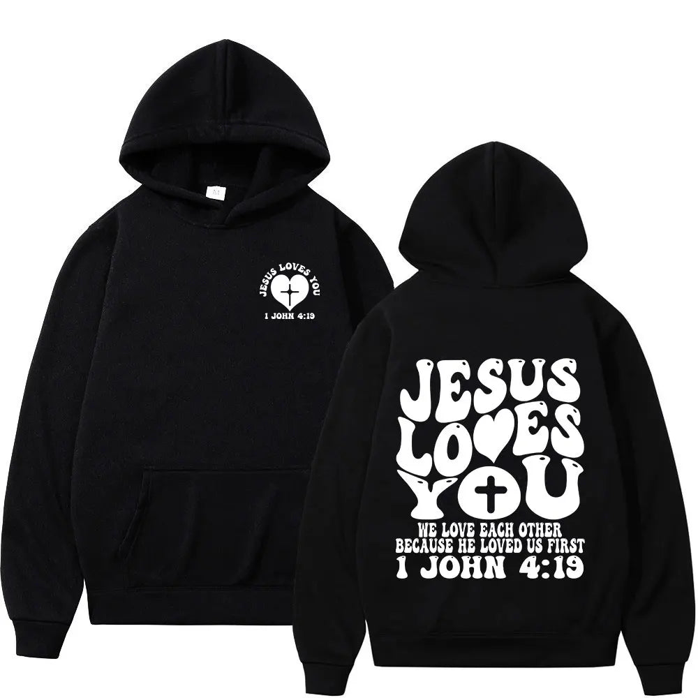 Christian Jesus Faith Over Fear Bible Verse Hoodies Men's Women High Quality Sweatshirts Fashion Vintage Pullovers Streetwear