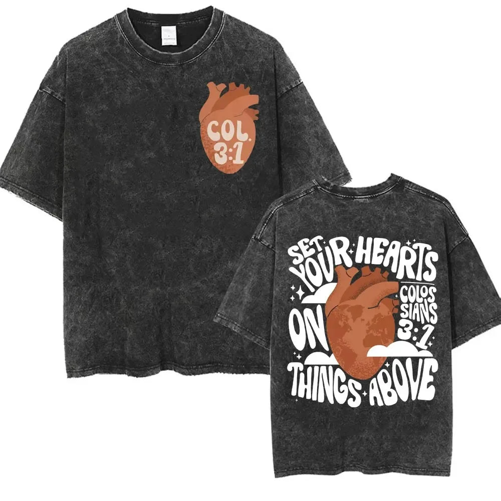 Go Make Disciples Of All Nations T Shirt Washed Cotton Matthew 28:19 Bible Verse Graphic Tee Christian Vintage Summer Top