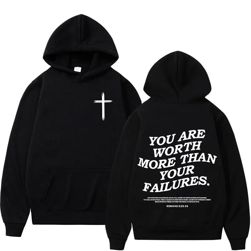 Christian Jesus Faith Over Fear Bible Verse Hoodies Men's Women High Quality Sweatshirts Fashion Vintage Pullovers Streetwear