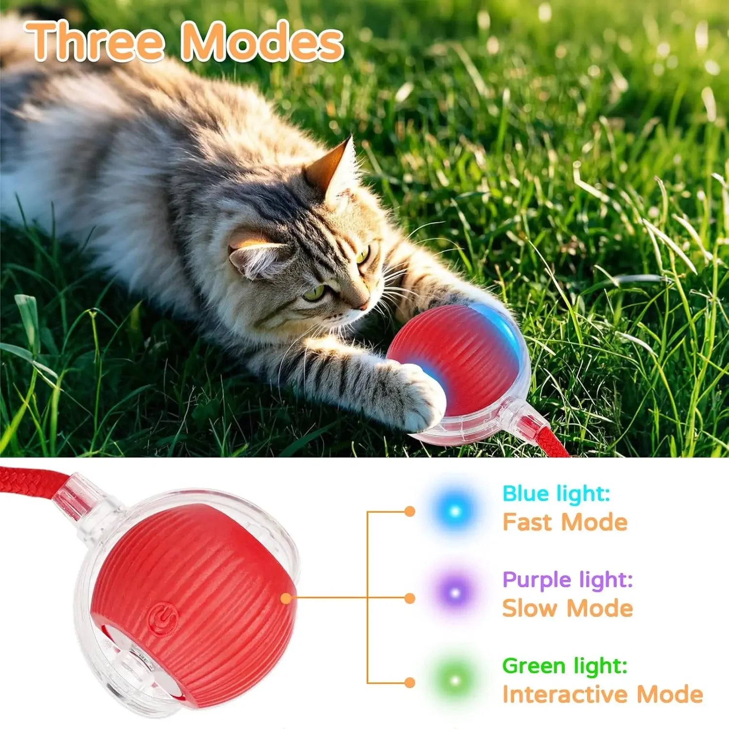 Interactive Rolling Cat Ball Toy – Rechargeable With Sounds