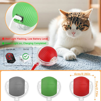 Interactive Rolling Cat Ball Toy – Rechargeable With Sounds