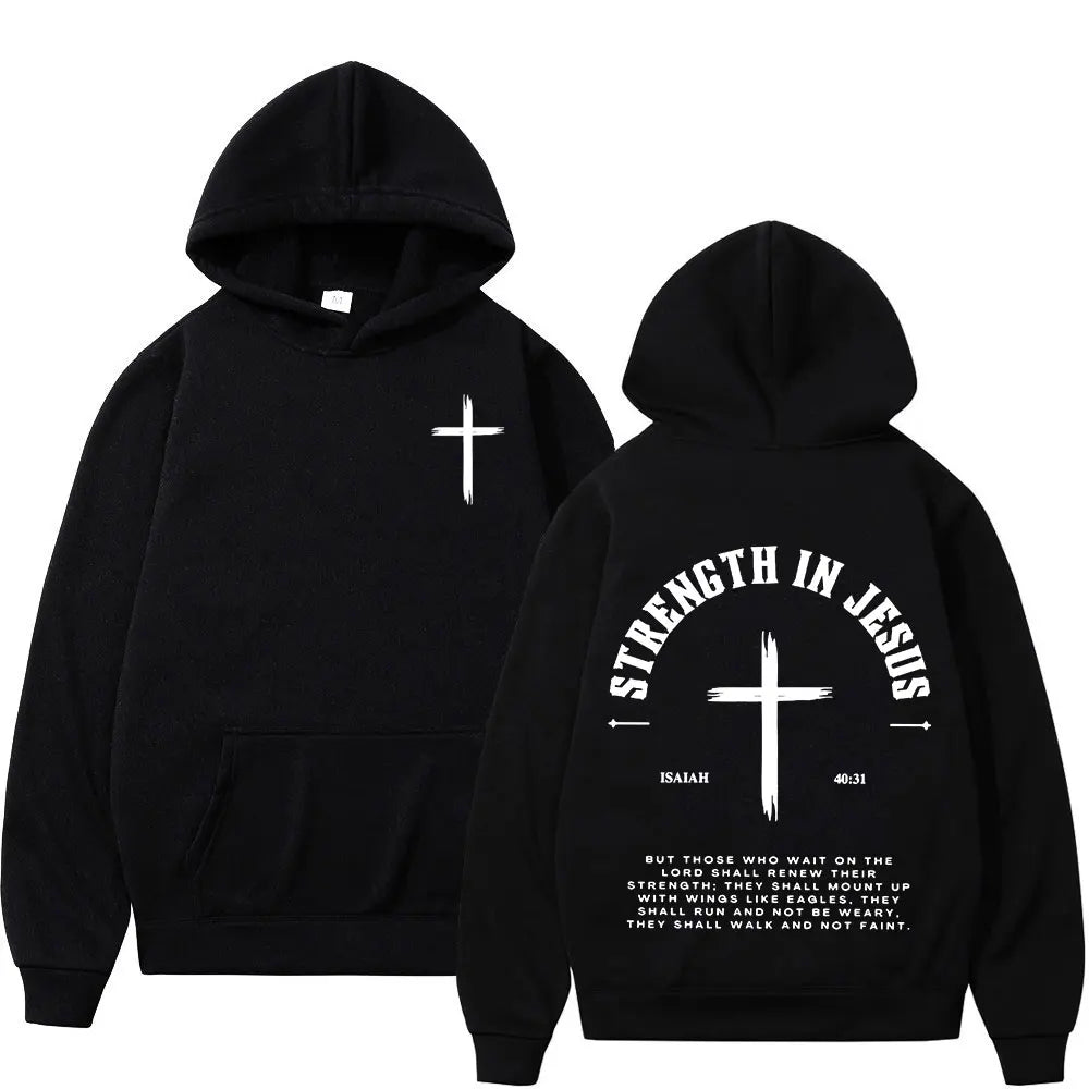 Christian Jesus Faith Over Fear Bible Verse Hoodies Men's Women High Quality Sweatshirts Fashion Vintage Pullovers Streetwear