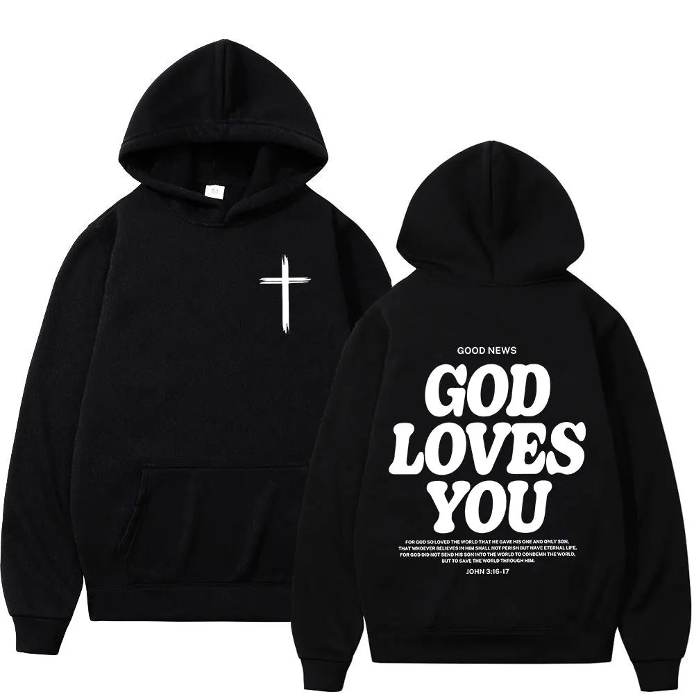 Christian Jesus Faith Over Fear Bible Verse Hoodies Men's Women High Quality Sweatshirts Fashion Vintage Pullovers Streetwear