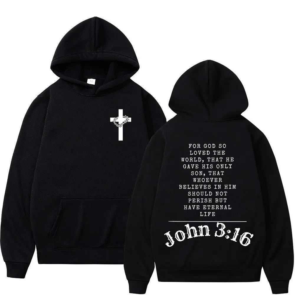 Christian Jesus Faith Over Fear Bible Verse Hoodies Men's Women High Quality Sweatshirts Fashion Vintage Pullovers Streetwear