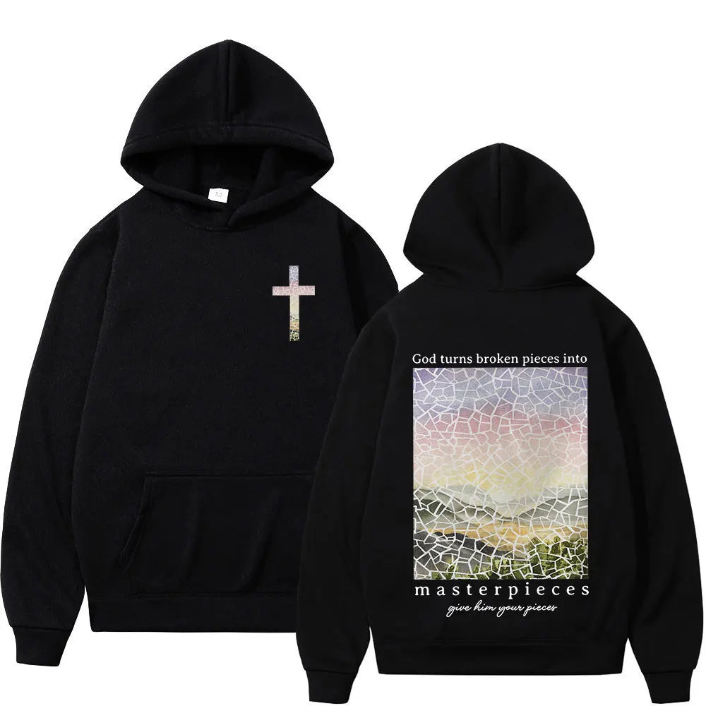 Christian Jesus Faith Over Fear Bible Verse Hoodies Men's Women High Quality Sweatshirts Fashion Vintage Pullovers Streetwear