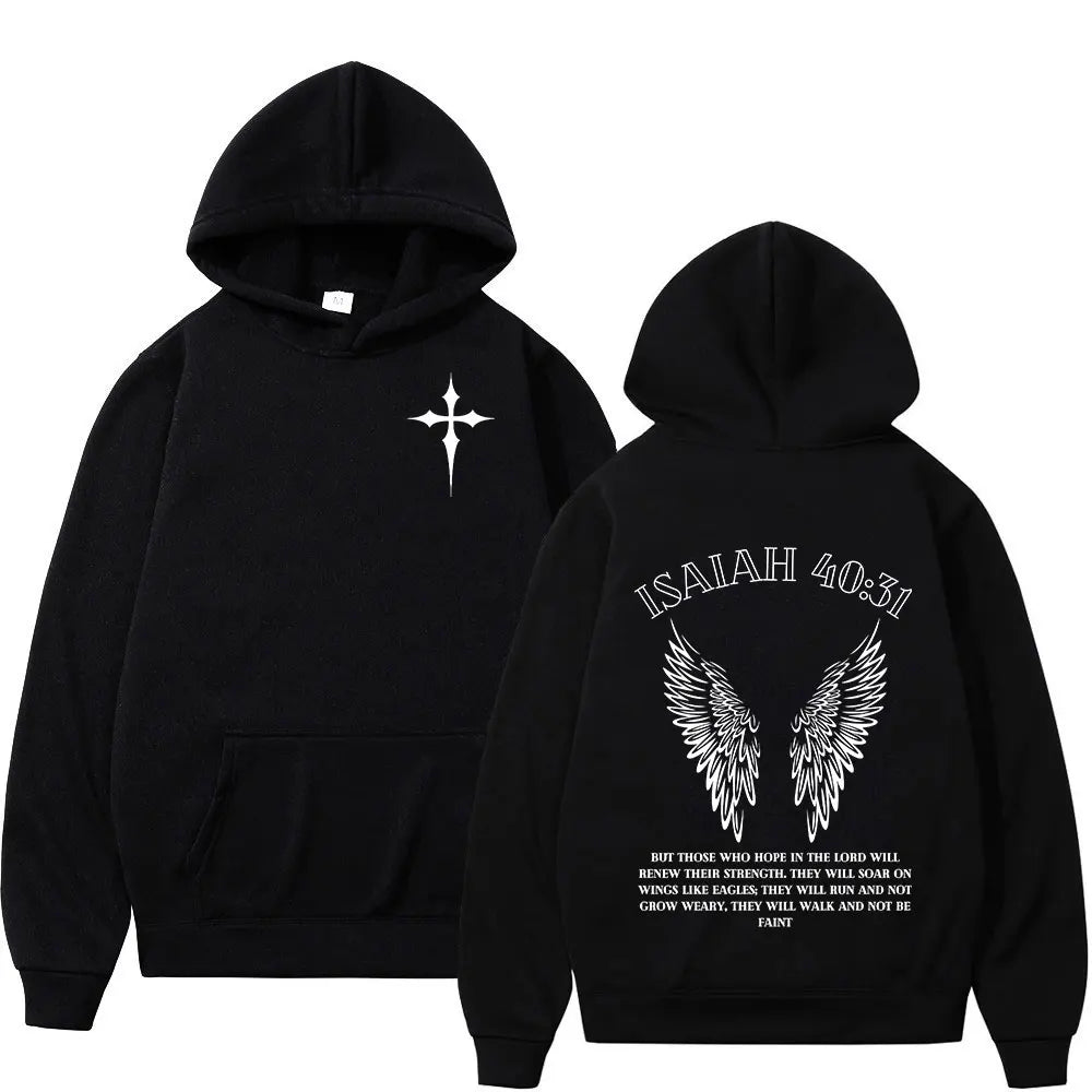 Christian Jesus Faith Over Fear Bible Verse Hoodies Men's Women High Quality Sweatshirts Fashion Vintage Pullovers Streetwear