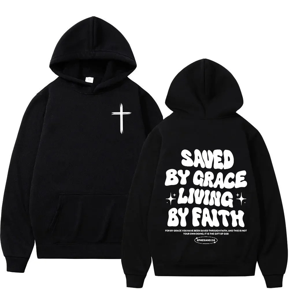 Christian Jesus Faith Over Fear Bible Verse Hoodies Men's Women High Quality Sweatshirts Fashion Vintage Pullovers Streetwear