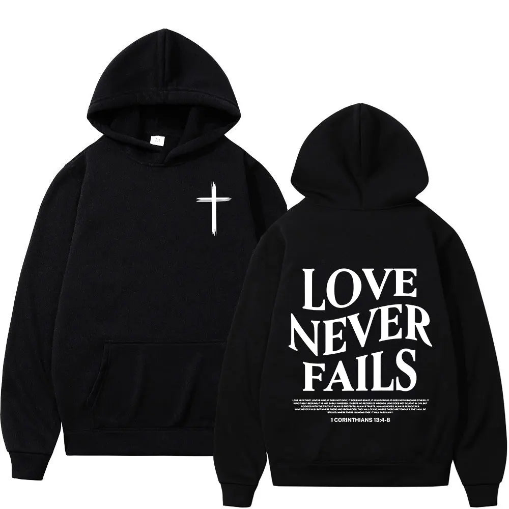Christian Jesus Faith Over Fear Bible Verse Hoodies Men's Women High Quality Sweatshirts Fashion Vintage Pullovers Streetwear